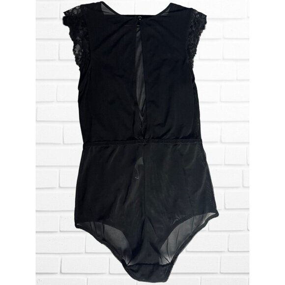 Marilyn Monroe Bodysuit Women's Size Medium Black Lace Mesh Lingerie Sleep - Picture 6 of 8